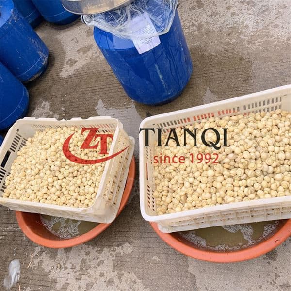 Вкусный нарезанный шампиньон в рассоле в барабане