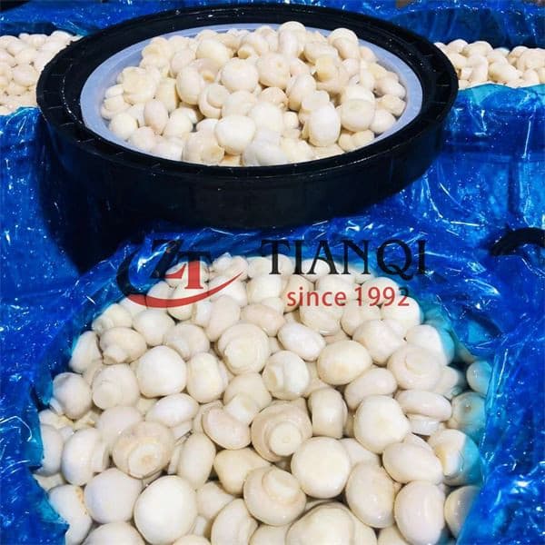 Нарезанный гриб в уксусе в барабанах